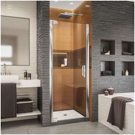 DreamLine Elegance-LS 27 - 29" W x 72" H Frameless Pivot Shower Door Chrome