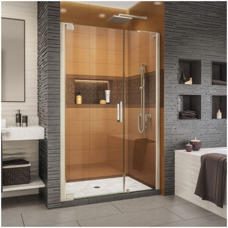 DreamLine Elegance-LS 46 1/2 - 48 1/2" W x 72" H Frameless Pivot Shower Door Brushed Nickel