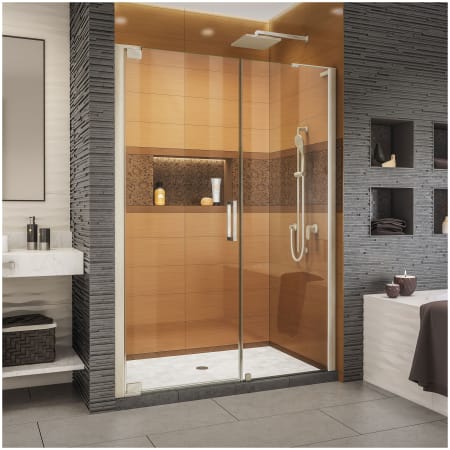 DreamLine Elegance-LS 52 1/2 - 54 1/2" W x 72" H Frameless Pivot Shower Door Brushed Nickel
