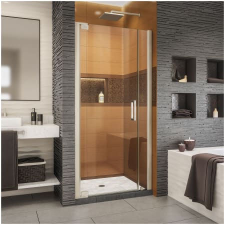 DreamLine Elegance-LS 36 1/4 - 38 1/4" W x 72" H Frameless Pivot Shower Door Brushed Nickel