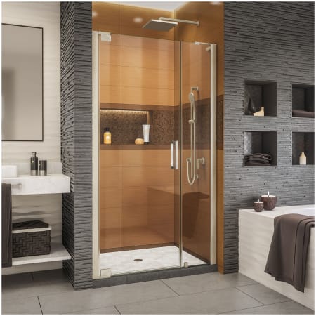 DreamLine Elegance-LS 44 - 46" W x 72" H Frameless Pivot Shower Door Brushed Nickel