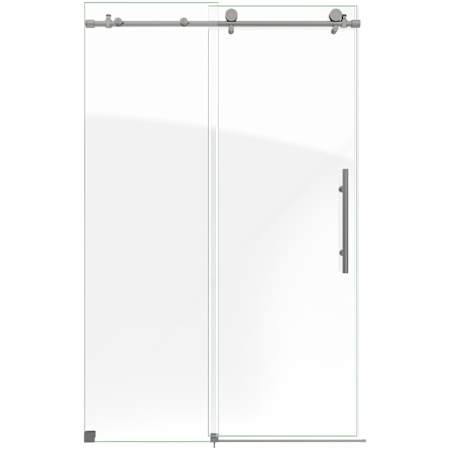 DreamLine Enigma-X 76" High x 48" Wide Sliding Frameless Shower Door with Clear Glass Brushed Stainless Steel