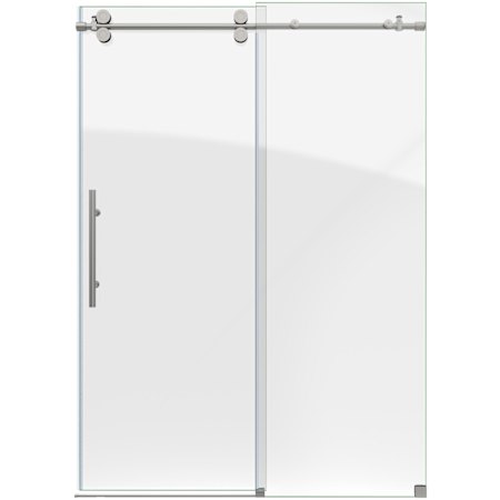 DreamLine Enigma-XO 76" High x 54" Wide Sliding Frameless Shower Door with Clear Glass Brushed Stainless Steel