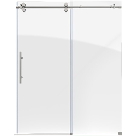 DreamLine Enigma-XO 76" High x 60" Wide Sliding Frameless Shower Door with Clear Glass Brushed Stainless Steel