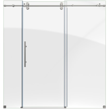 DreamLine Enigma-XO 68-72" W x 76" H Fully Frameless Sliding Shower Door Brushed Stainless Steel