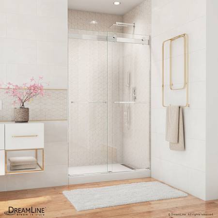 DreamLine Essence 44 - 48" W x 76" H Frameless Bypass Shower Door Chrome