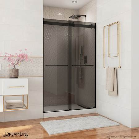 DreamLine Essence 44-48" W x 76" H Frameless Bypass Shower Door Matte Black