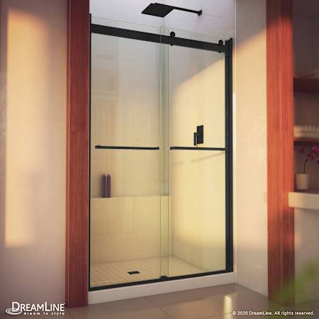 DreamLine Essence-H 44 - 48" W x 76" H Semi-Frameless Bypass Shower Door Matte Black