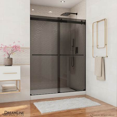 DreamLine Essence 56 - 60" W x 76" H Frameless Bypass Shower Door Matte Black