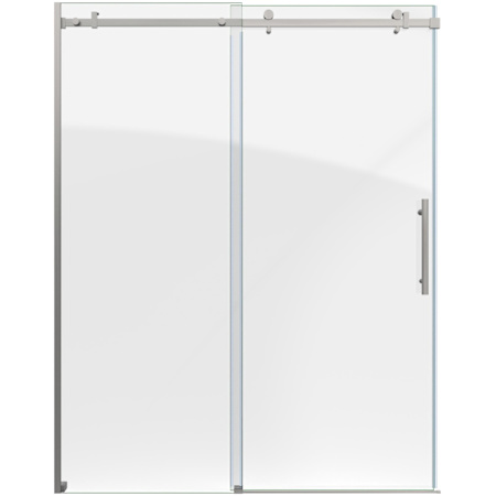 DreamLine Enigma Air 76" High x 60" Wide Sliding Frameless Shower Door with Clear Glass Brushed Stainless Steel