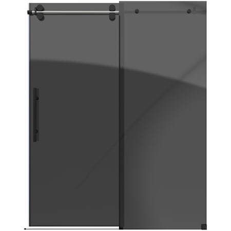 DreamLine Enigma-XO 76" High x 60" Wide Sliding Frameless Shower Door with Smoke Gray Glass Brushed Tuxedo