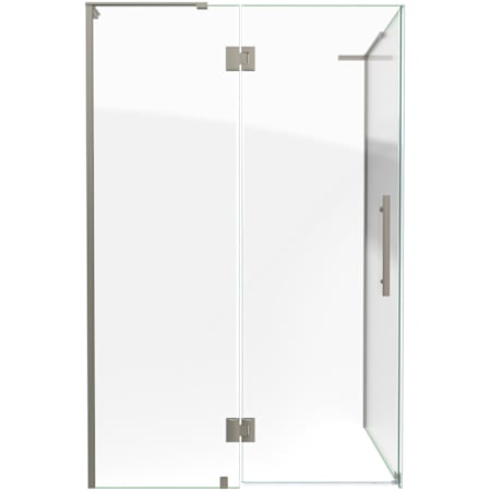 DreamLine Quatra Plus 72" High x 46-3/8" Wide x 34-1/8" Deep Hinged Frameless Shower Enclosure with Clear Glass Brushed Nickel