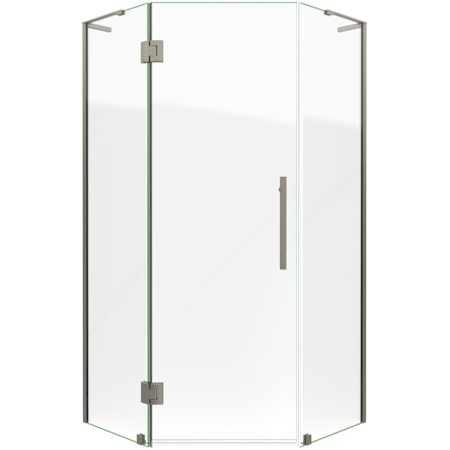 DreamLine Prism Plus 36" x 36" x 72" Frameless Hinged Shower Enclosure Brushed Nickel