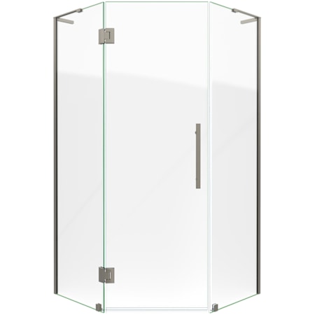 DreamLine Prism Plus 72" High x 38" Wide x 38" Deep Hinged Frameless Shower Enclosure with Clear Glass Brushed Nickel