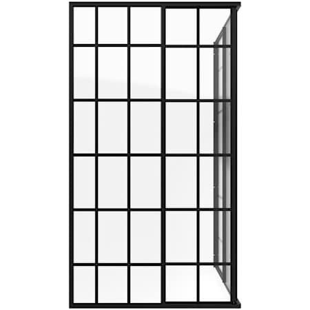 DreamLine French Corner 72" High x 40-7/16" Wide x 40-7/16" Deep Sliding Framed Shower Enclosure with Patterned Glass Matte Black