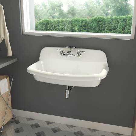 DreamLine Sapphire 36" Wall Mounted Single Basin Ceramic Utility Sink White