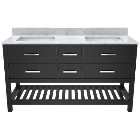 DreamLine Valencia 60" Free Standing Double Basin Vanity Set with Cabinet and Marble Vanity Top