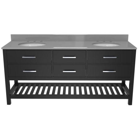 DreamLine Valencia 72" Free Standing Double Basin Vanity Set with Cabinet and Quartz Vanity Top Black