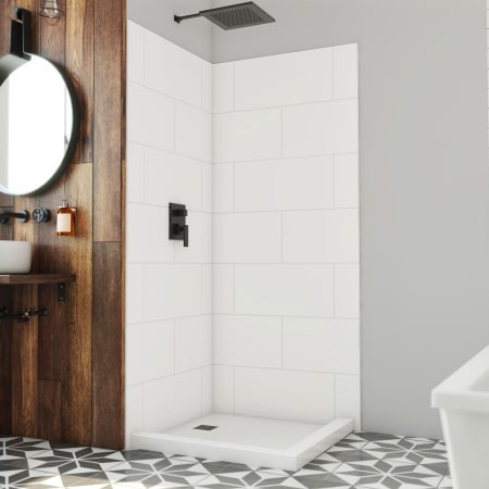 DreamLine DreamStone 84" High x 36" Wide Acrylic Corner Shower Wall Kit White
