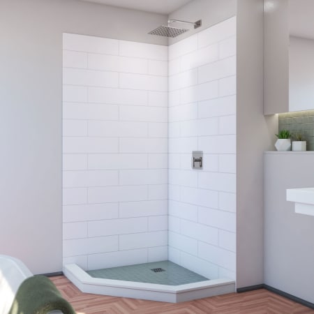 DreamLine DreamStone 84" High x 42" Wide Acrylic Corner Shower Wall Kit White