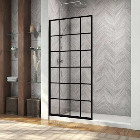 DreamLine Montego 72" High x 34" Wide Frameless Shower Screen With Tempered Glass Matte Black