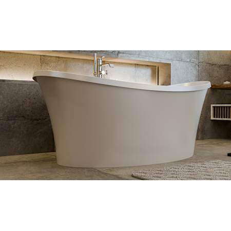 DreamLine Continuum 66" Free Standing Acrylic Soaking Tub with Rear Drain and Overflow White