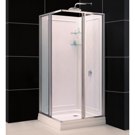 With Shower Enclosure and Square Base