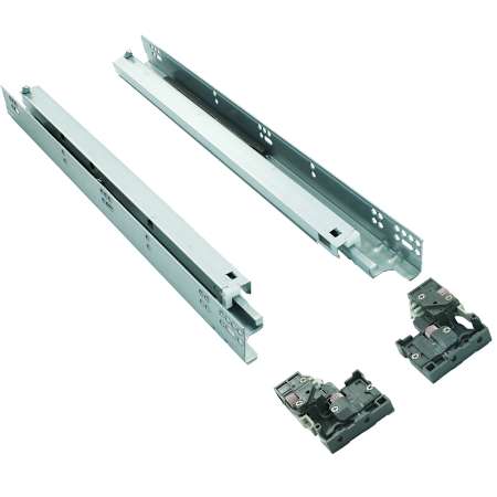 DTC DS20 Series 12 Inch Full Extension Concealed Drawer System with 85 Pound Weight Capacity and Soft Close - Pair Nickel