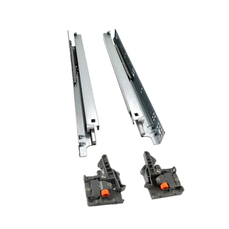 DTC SS20 Series 21 Inch Full Extension Concealed Drawer System with 85 Pound Weight Capacity and Soft Close - Pair Nickel