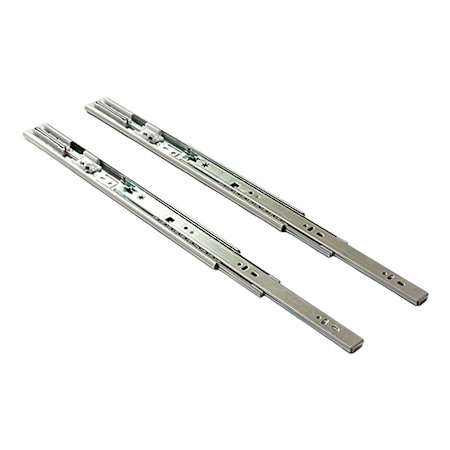 DTC D Series 12 Inch Full Extension Ball Bearing Drawer Slides with 100 Pound Weight Capacity - Pair Nickel