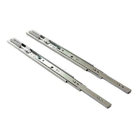 DTC D Series 18 Inch Full Extension Ball Bearing Drawer Slides with 100 Pound Weight Capacity - Pair Nickel