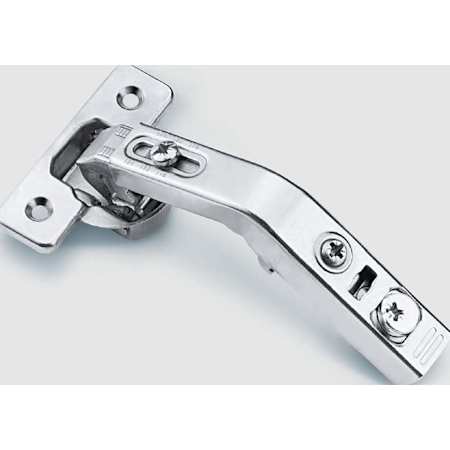 DTC C80 Series Full Overlay Concealed Euro Cabinet Door Hinge with 135 Degree Opening Angle and Self Close Function - Single Hinge Nickel