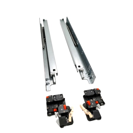DTC DS20 Series 18 Inch Full Extension Concealed Drawer System with 85 Pound Weight Capacity and Soft Close - Pair Nickel