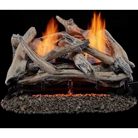 Duluth Forge 33,000 BTU Vent Free Liquid Propane, Natural Gas Log Set Fireplace with Ventless Dual Fuel Technology and Drift Wood Logs N/A
