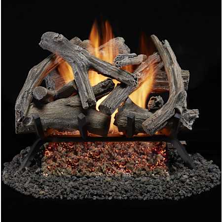 Duluth Forge 45,000 BTU Liquid Propane, Natural Gas Log Set Fireplace with Piezo Ignition and Damper Clamp N/A