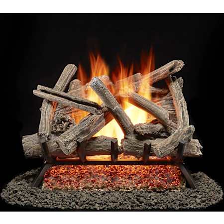 Duluth Forge 55,000 BTU Natural Gas Log Set Fireplace with Match Light Ignition and 9 Drift Wood Logs N/A