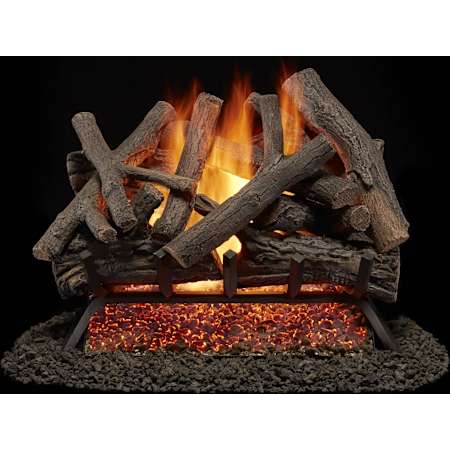 Duluth Forge 55,000 BTU Natural Gas Log Set Fireplace with Match Light Ignition and 10 Rustic Oak Logs N/A