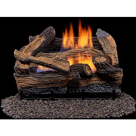 Duluth Forge 30,000 BTU Vent Free Liquid Propane Log Set Fireplace with Dual Flame U-Burner and Built-In Thermostat N/A