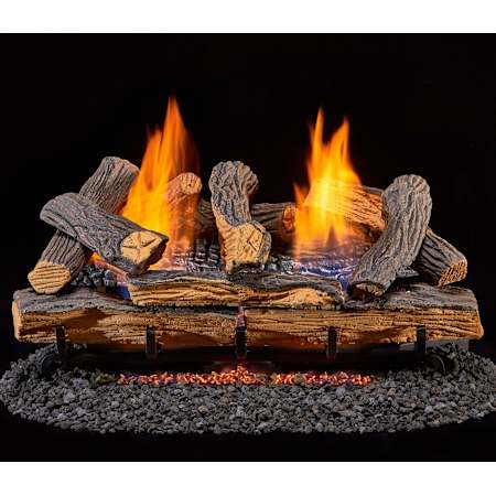 Duluth Forge 33,000 BTU Vent Free Natural Gas Log Set Fireplace with Ember Burner System and 9 Logs N/A