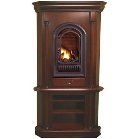Duluth Forge 35 Inch Wide 20,000 BTU Vent Free Natural Gas Media Console Fireplace with Ceramic Brick Liner and Oxygen Depletion Sensor Cherry