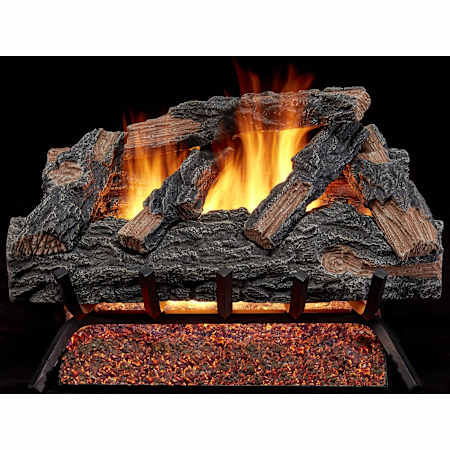 Duluth Forge 55,000 BTU Natural Gas Log Set Fireplace with Match Light Ignition and Damper Clamp N/A
