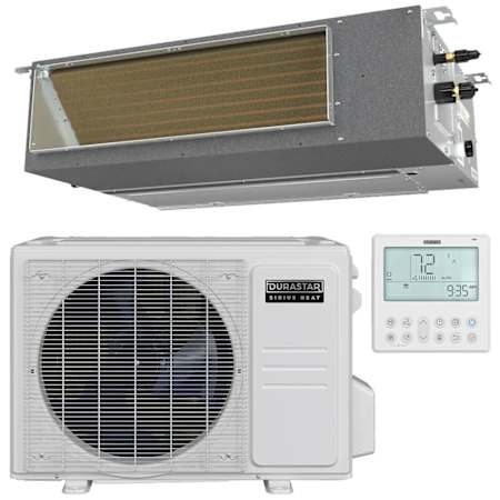 Durastar 9K BTU Cooling / 12K BTU Heating 20.5 SEER2 Single Zone Concealed Duct Mini Split System with (1) 12K BTU Indoor Unit N/A