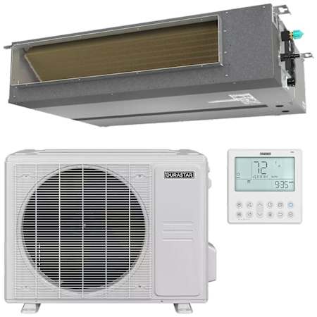 Durastar 18K BTU Cooling / 18K BTU Heating 20 SEER2 11.3 HSPF2 One Zone Concealed Duct Mini Split Package N/A