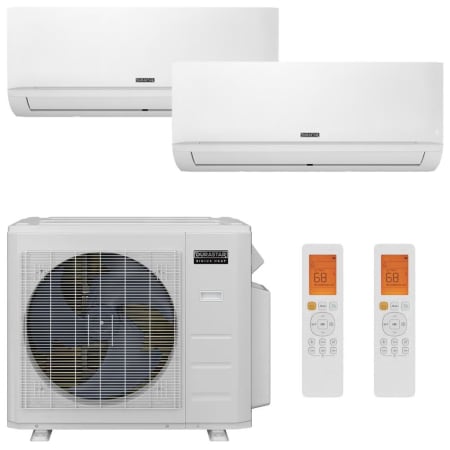 Durastar 28K BTU Cooling / 28K BTU Heating 22.6 SEER2 Two Zone Wall Mount Mini Split Package with 12k and 18k BTU Indoor Units White