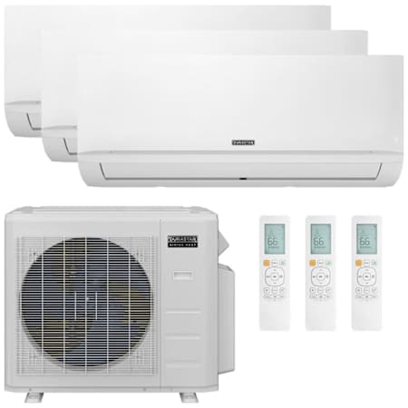 Durastar 28K BTU Cooling / 23K BTU Heating 21 SEER2 Three Zone Wall Mount Mini Split Package with (1) 6k, (1) 9k and (1) 12k BTU Indoor Units N/A
