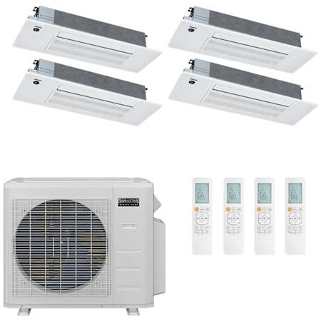 Durastar 28K BTU Cooling / 23K BTU Heating 21 SEER2 Four Zone Ceiling Cassette Mini Split System with (4) 6K BTU Indoor Units N/A