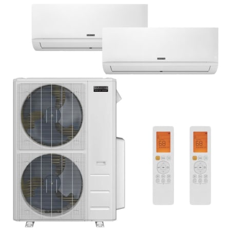 Durastar 36K BTU Cooling / 36K BTU Heating 20 SEER2 Two Zone Wall Mount Mini Split Package with 12k and 24k BTU Indoor Units White