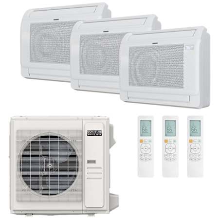 Durastar 36K BTU Cooling / 37K BTU Heating 21.5 SEER2 Three Zone Floor Console Mini Split Package with (1) 9k and (2) 12k BTU Indoor Units N/A