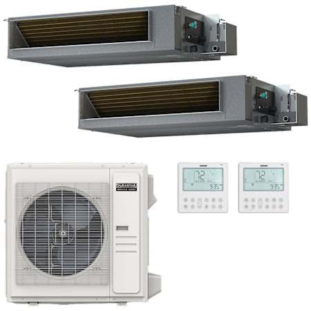 Durastar 36K BTU Cooling / 37K BTU Heating 19.4 SEER2 Two Zone Concealed Duct Mini Split Package with (2) 18k BTU Indoor Units N/A