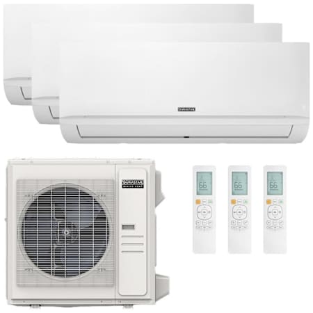 Durastar 36K BTU Cooling / 37K BTU Heating 21.5 SEER2 Three Zone Wall Mount Mini Split Package with (2) 6k and (1) 33k BTU Indoor Units N/A